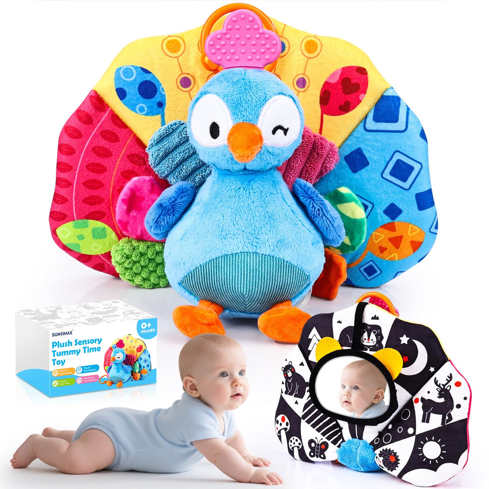 SunRiMax peacock face with high-contrast patterns promoting visual tracking.