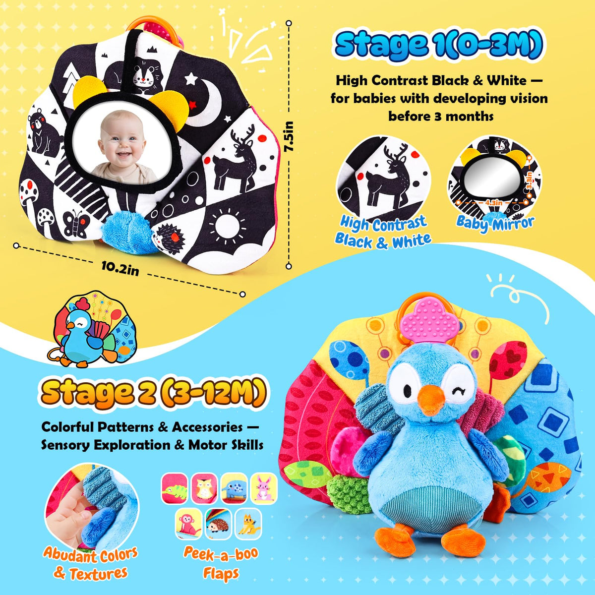 SunRiMax peacock eye-level mirror encourages head lifting and gaze coordination.