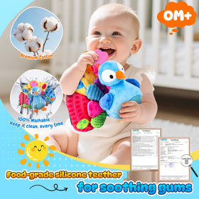 SunRiMax peacock textures and rattle support fine motor skills.