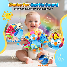 SunRiMax peacock wings with crinkle sound for sensory exploration.