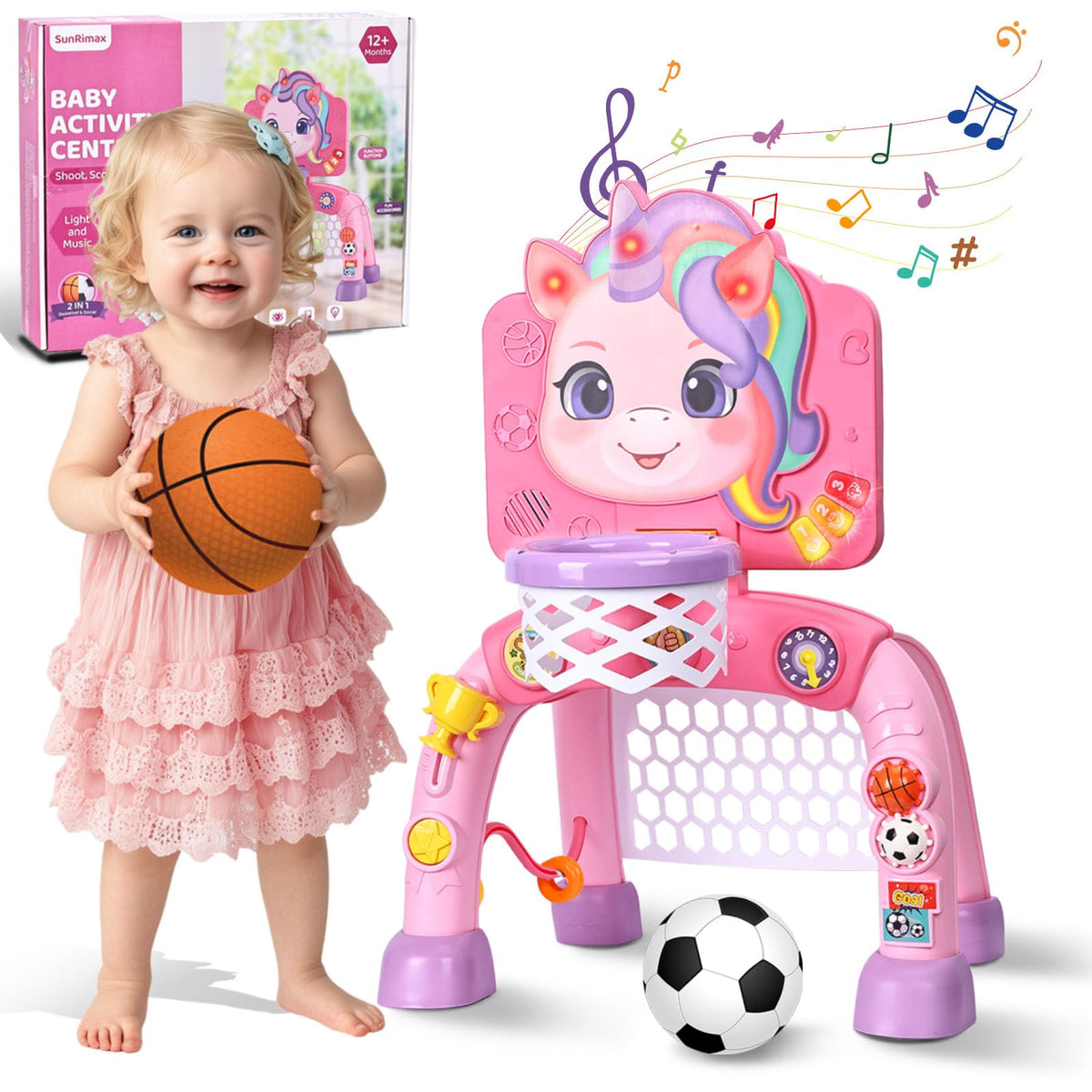 SunRiMax toddler basketball hoop enhances coordination during indoor play.