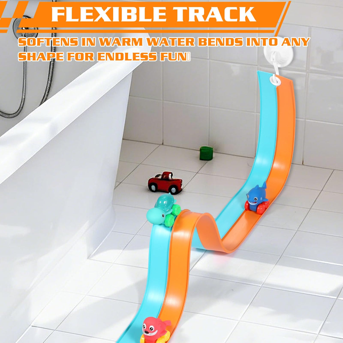 SunRiMax wall-track option lets kids race on tile or glass safely