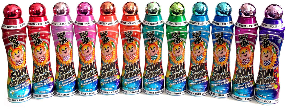 Sunsational bingo dauber set 12 with mixed colors for vibrant game play and easy table visibility