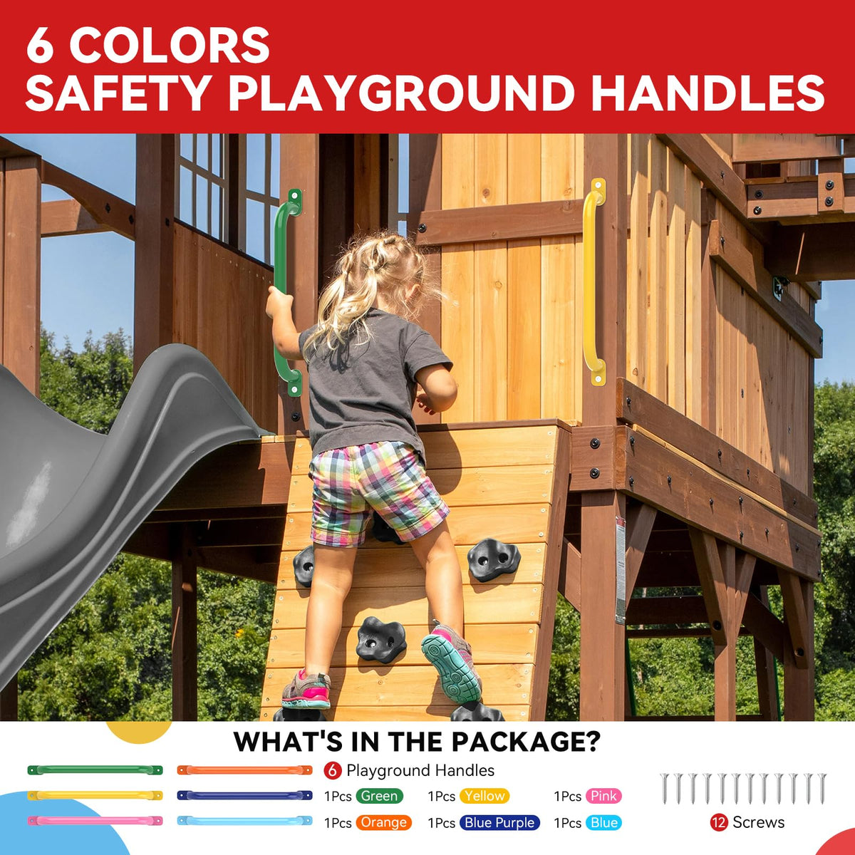 SUNSHINE FARMRE blue-purple handle delivers comfortable grip on climbing frames