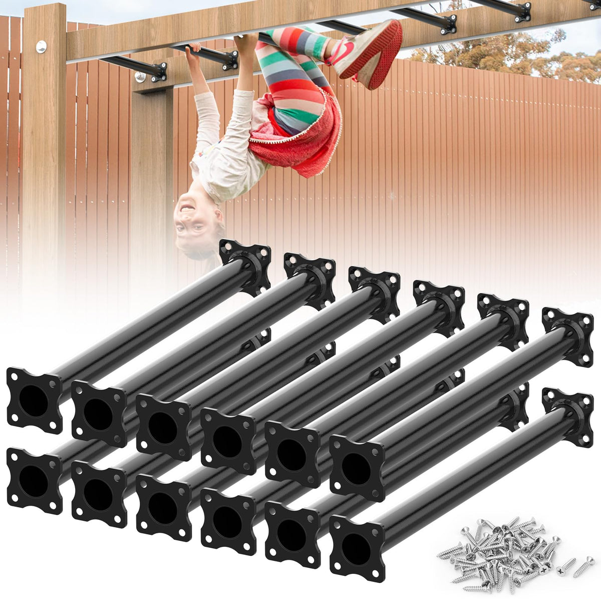 SUNSHINE FARMRE monkey bars 16.5 inch rungs for balanced, active play