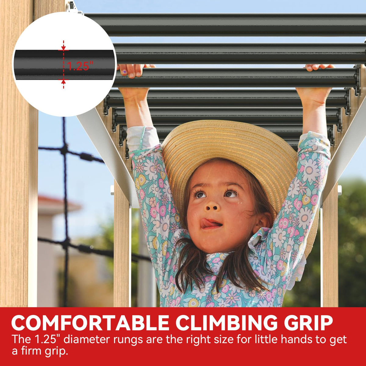 SUNSHINE FARMRE steel monkey bars durability for outdoor use