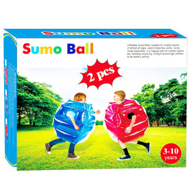 Sunshine-Mall 24-inch blue-red inflatable sumo balls for backyard outdoor play.