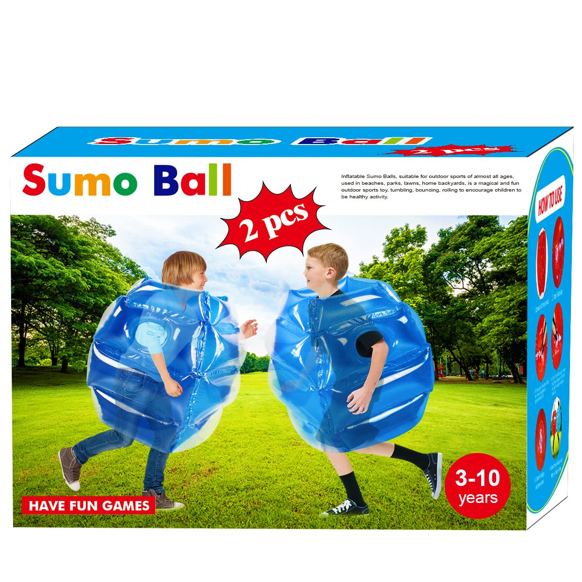 Sunshine-Mall Sumo Ball 2-pack blue front view for safe outdoor play.