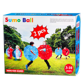 Sunshine-Mall wearable sumo ball on a child in blue and red for outdoor fun.