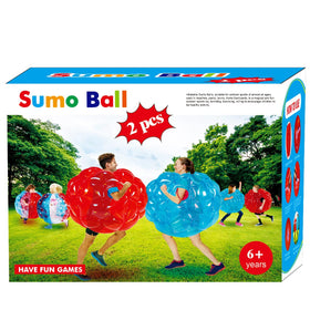 Sunshinemall 2-pack bumper balls front view in red and blue for outdoor family play