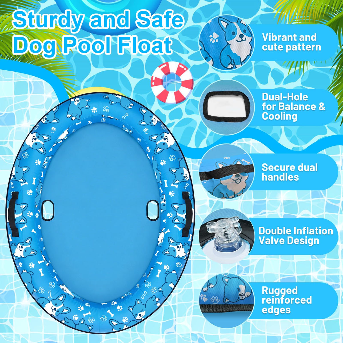 Sunwinx large-size float features 7.87-inch raised edges for stability.
