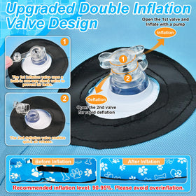 Sunwinx blue design with paw prints invites playful pool fun for dogs.