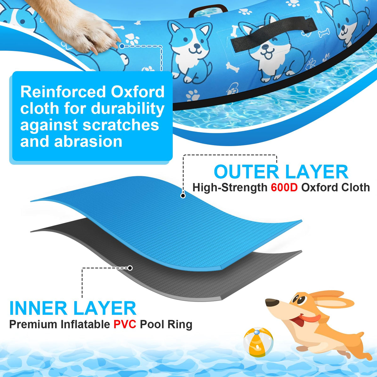 Sunwinx tear-resistant oxford cover protects the float from scratches.