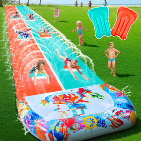Suonncudst 46ft double-slip water slide backyard for family fun and splash