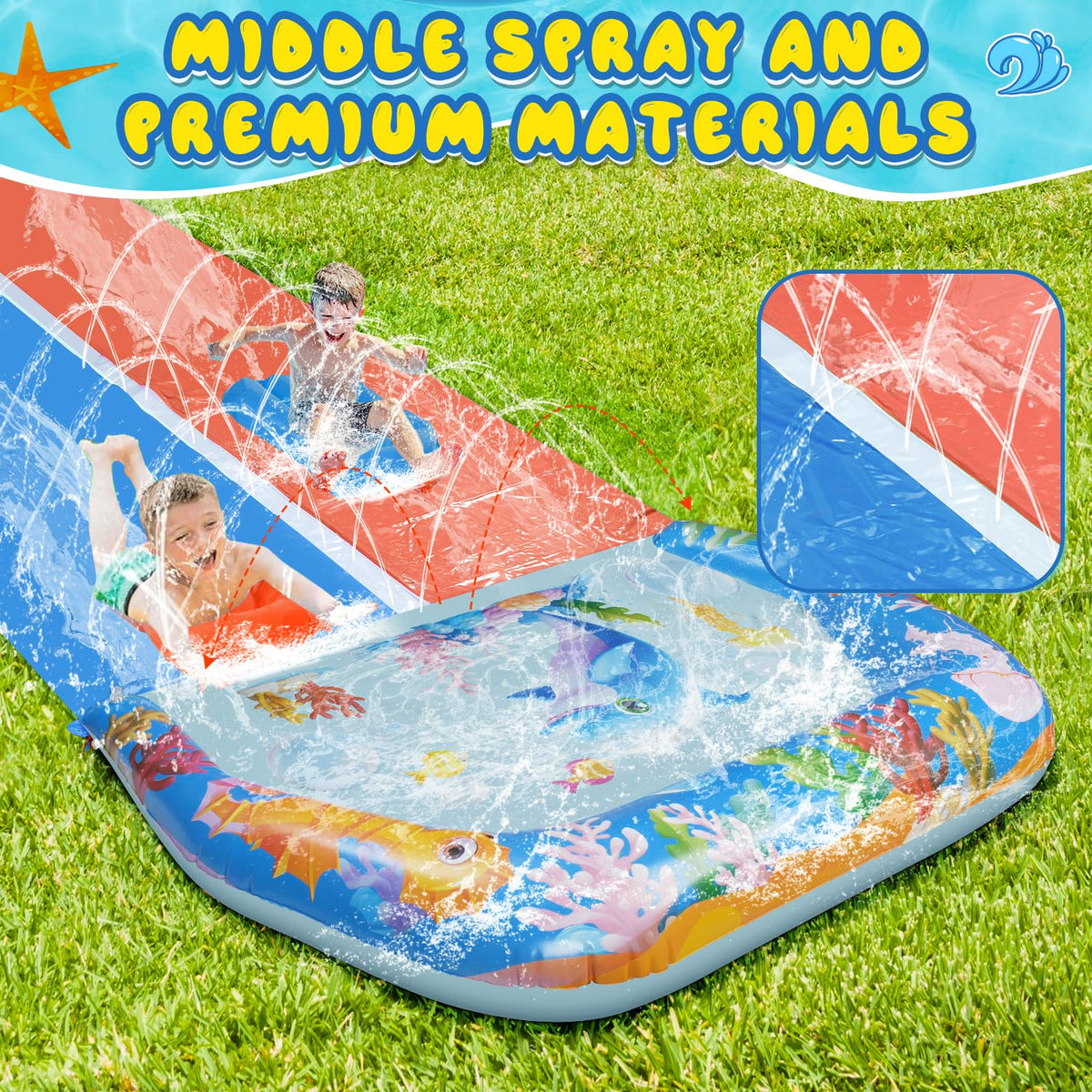 Suonncudst inflatable crash pad end enhances safety during slides