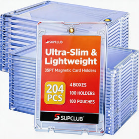SUPCLUB 100ct magnetic card holder closeup showing slim design for space saving