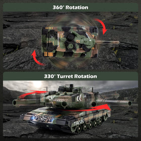 Supdex 1:24 RC Tank off-road performance image, conveys all-terrain capability.