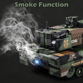 Supdex 1:24 RC Tank turret rotation image, enabling 360° aiming in play.