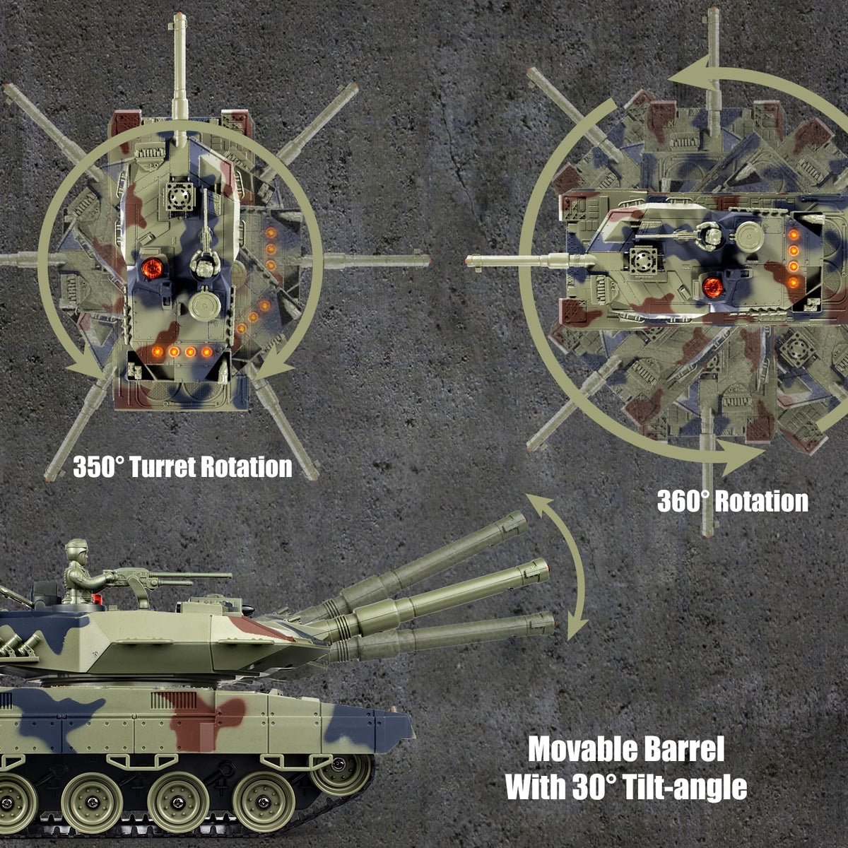 Supdex 1/24 RC Tank turret rotation demonstrates dynamic targeting and maneuverability