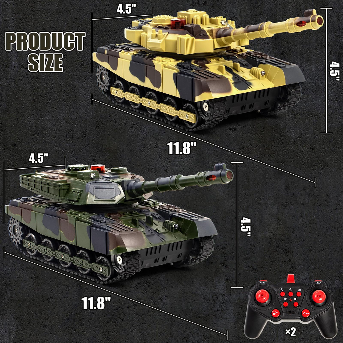 Supdex 1/28 RC Battle Tank rechargeable battery for lengthy playtime