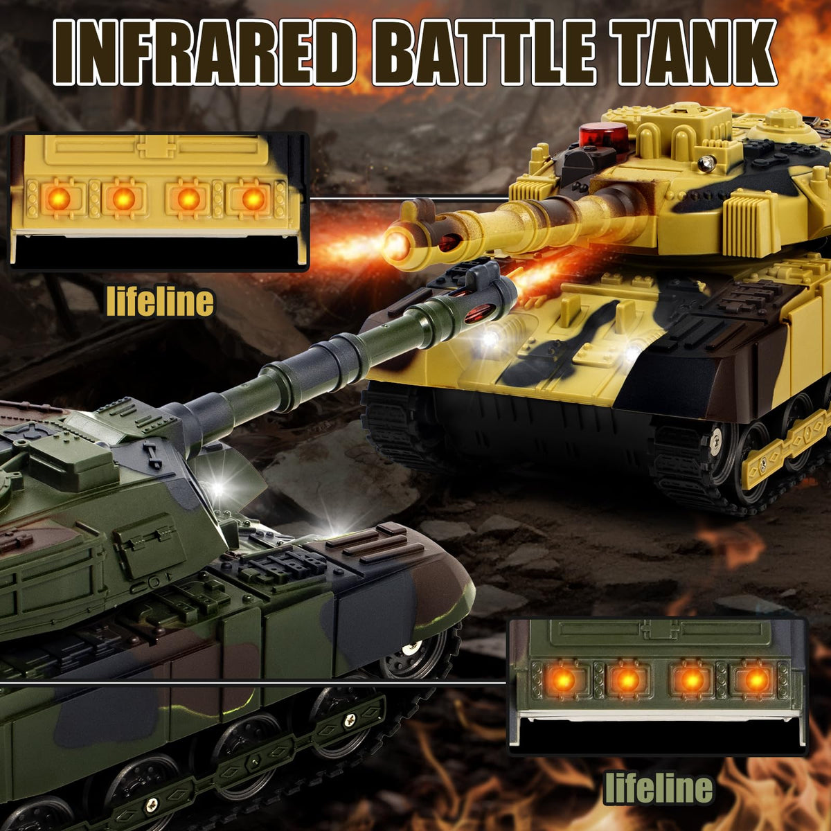 Supdex 1/28 RC Battle Tank turret rotates 330 degrees for agile play