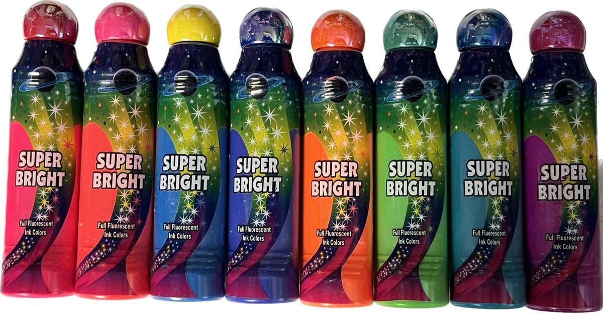 Super Bright bingo dauber full set in eight colors glows under blacklight for vibrant game nights
