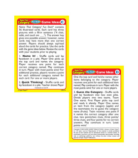 Name That Category Deck children engage in categorizing activities.