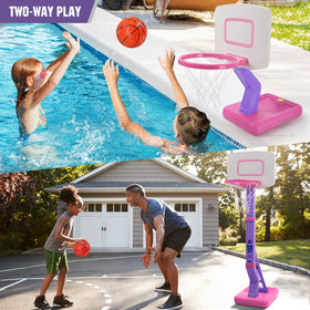 SUPER JOY pink included mini soft balls encourage safe, gentle shooting.