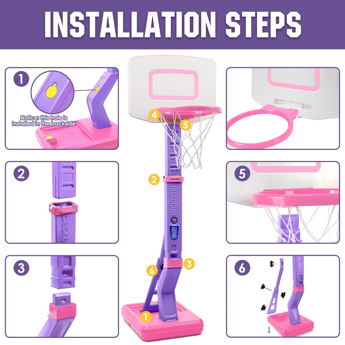 SUPER JOY pink ABS plastic construction resists daily use and travel.