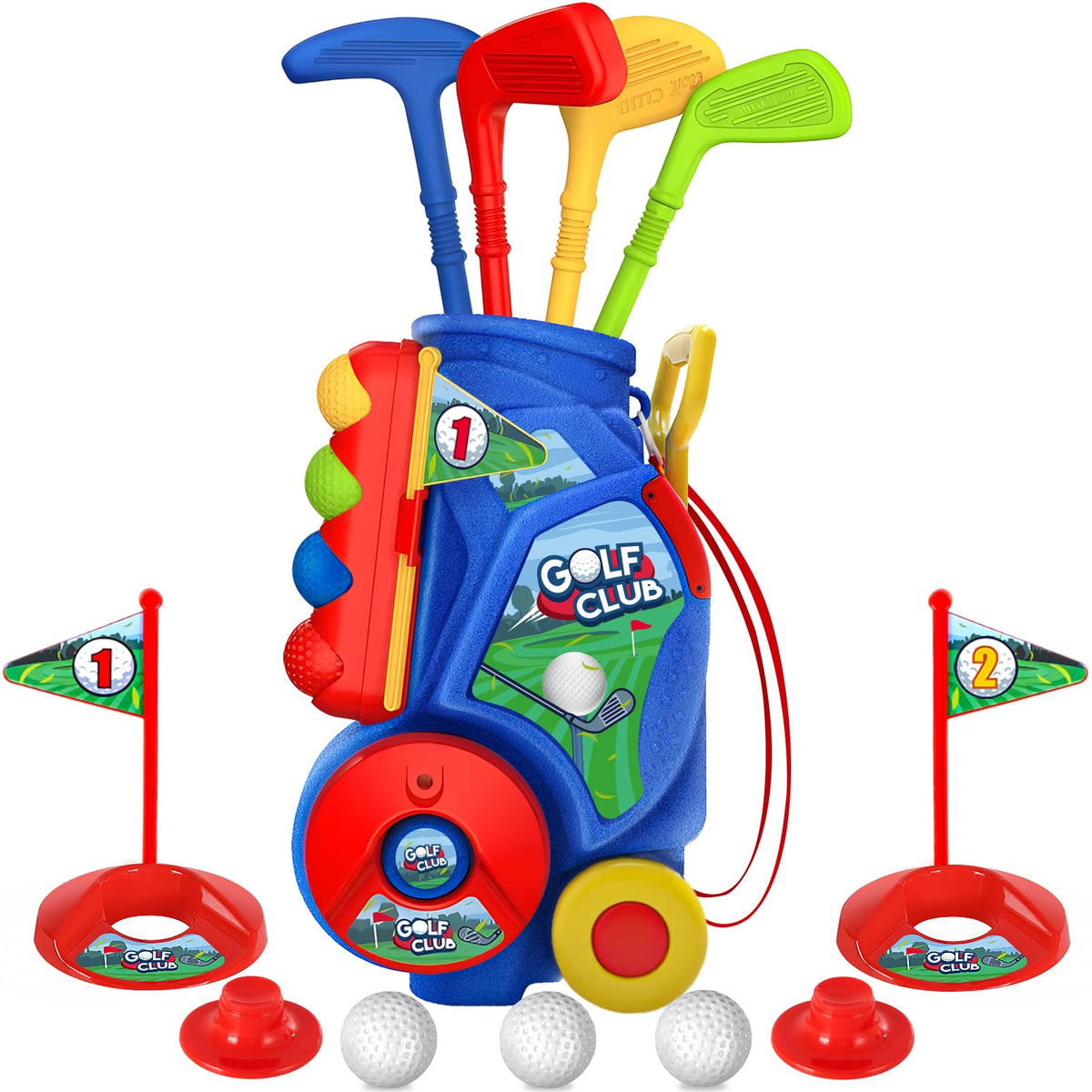 SUPER JOY Toddler Golf Set cart for safe indoor and outdoor play.