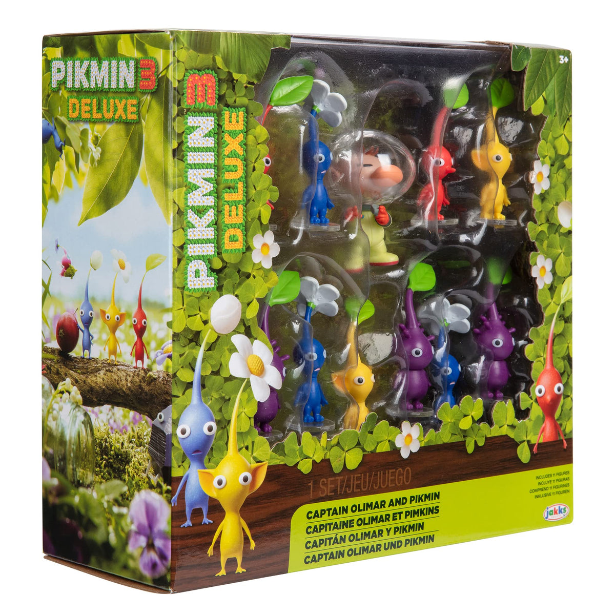Eleven Pikmin figures with Captain Olimar create a complete set.