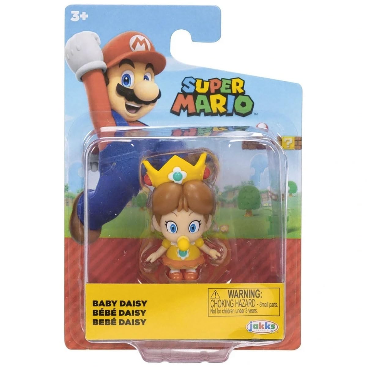 Super Mario Baby Daisy mini figure shows authentic details for display or play.