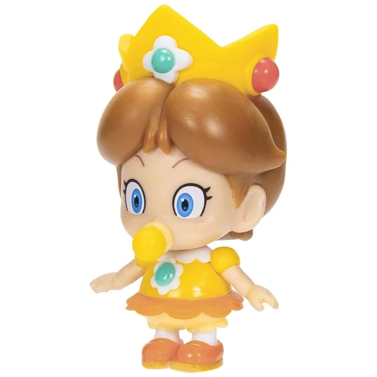 Detailed sculpting highlights Baby Daisy's orange hair and crown for faithful collection.