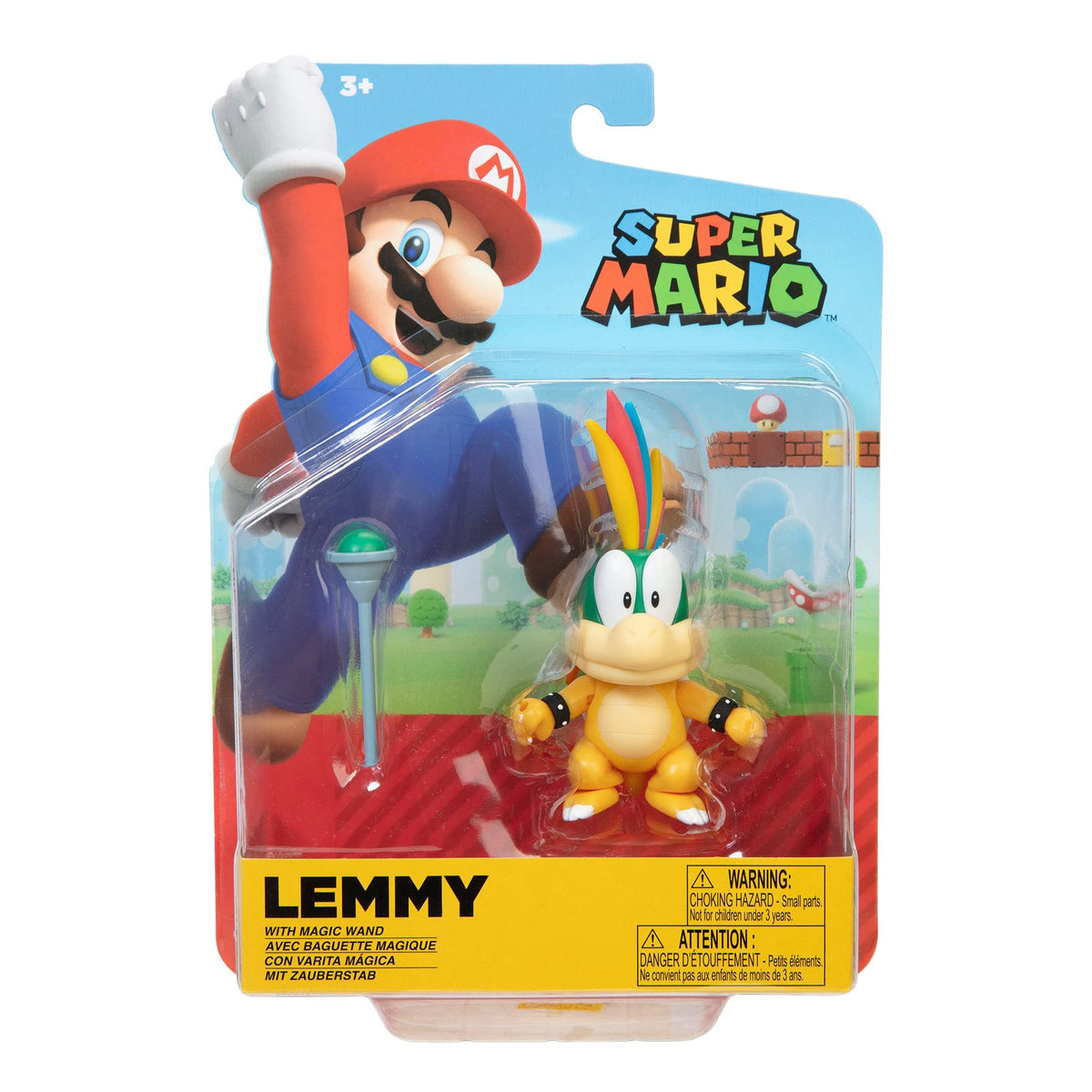 Super Mario Lemmy Koopa figure with ball accessory for display and collecting.