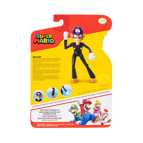 Super Mario Waluigi action figure close-up showing authentic styling.