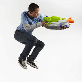 Super Soaker Barrage mode switch shows Flood, Scatter, Distance options