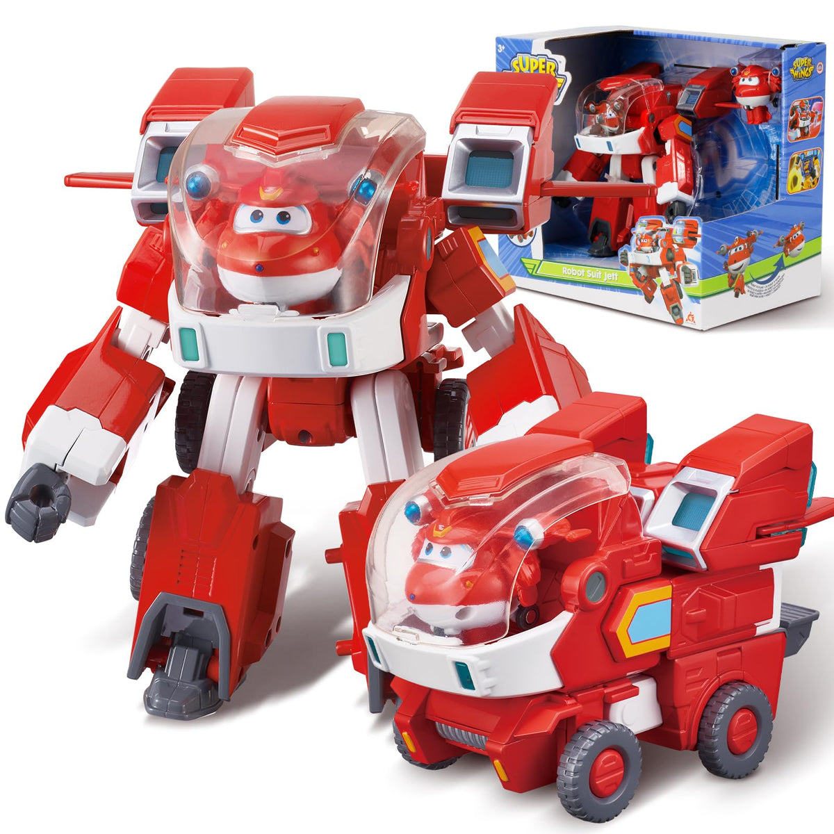 Super Wings Jett's Mecha Transforming Robot front view for imaginative play