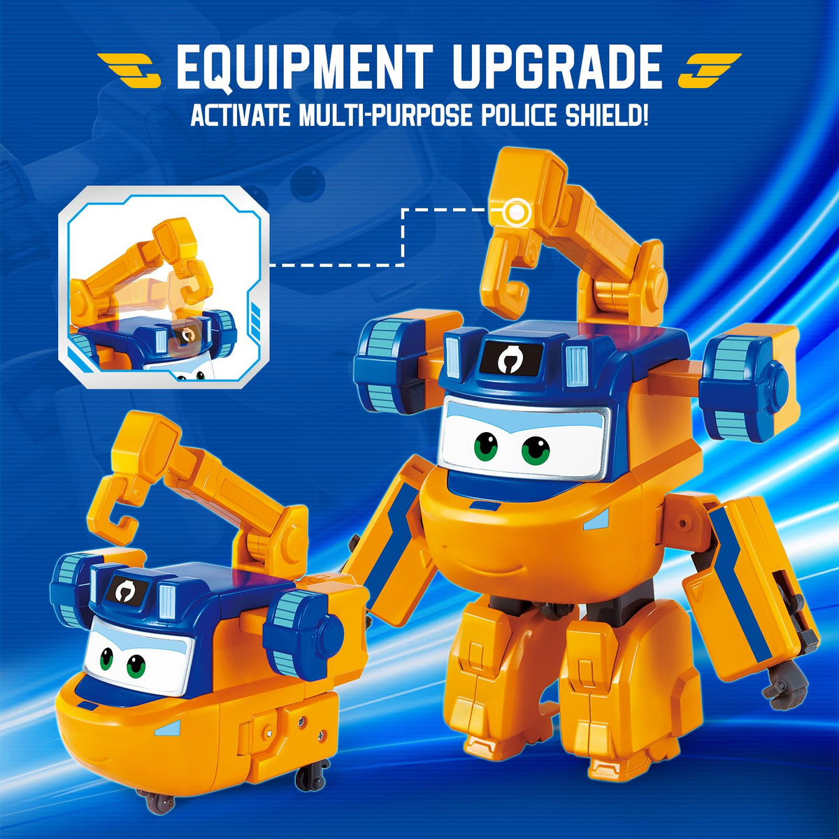 Compact size lets Super Wings Marty travel and play anywhere.