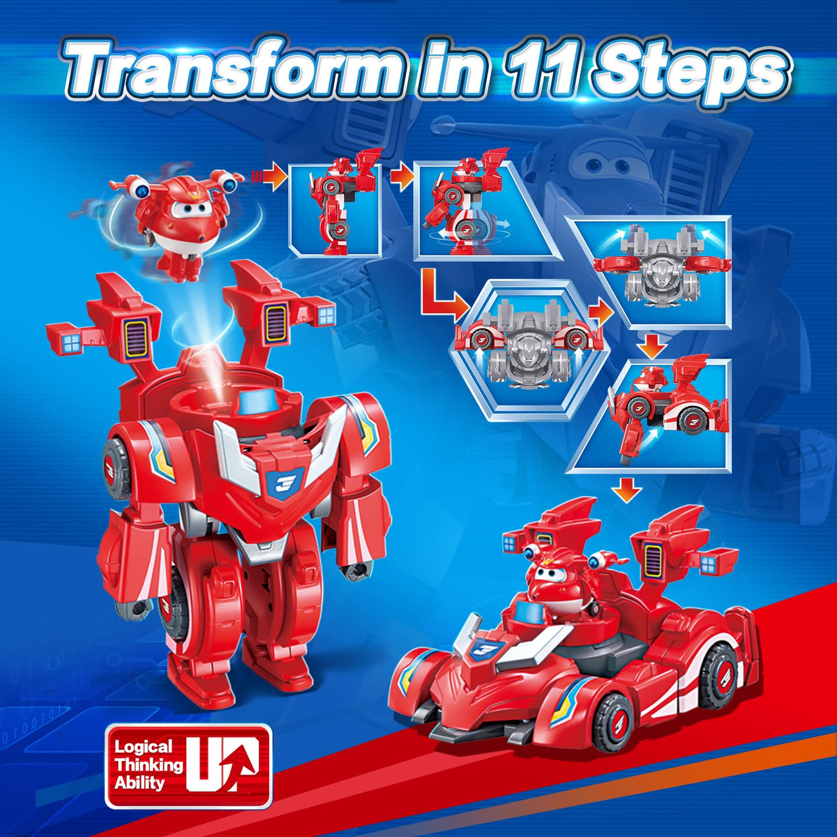 7-inch Super Wings robot with dual transformation mode