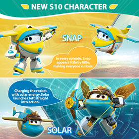 Super Wings snap-and-transform figure highlighting 2-in-1 capability for kids.