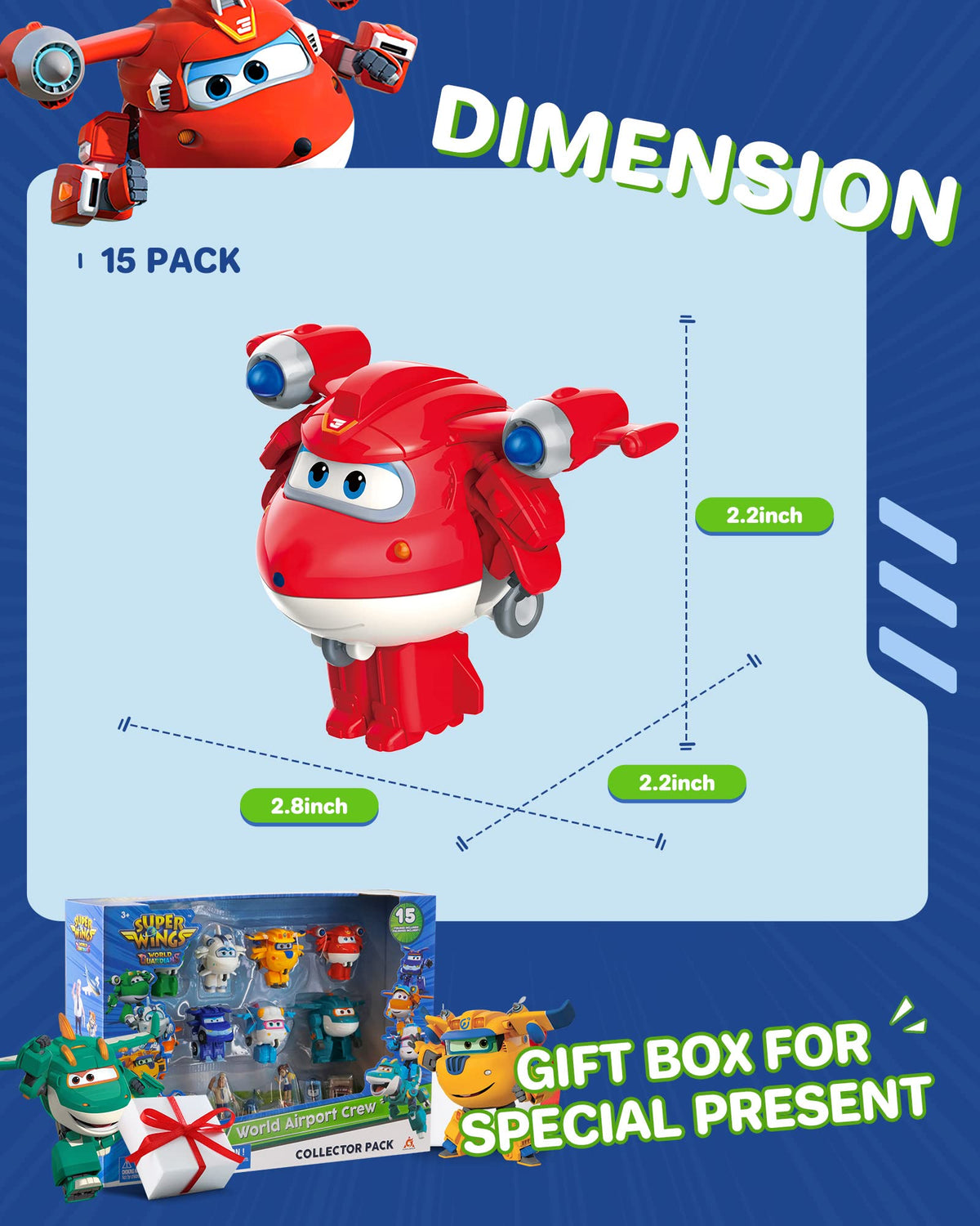 Super Wings Sunny figure promotes cooperative play and role-play with friends.