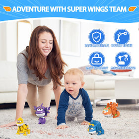 Super Wings Brachy transform-a-bot figure encourages active, hands-on exploration.