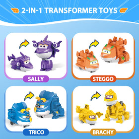 Super Wings Trico transform-a-bot figure promotes creative storytelling during playtime.