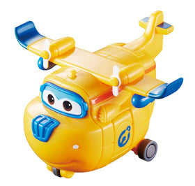 Super Wings transforming planes feature real mobile wheels for smooth rolling.