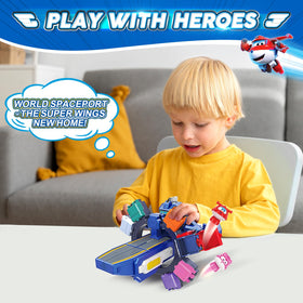 Super Wings transforming toy with durable gear joints for smooth transitions.