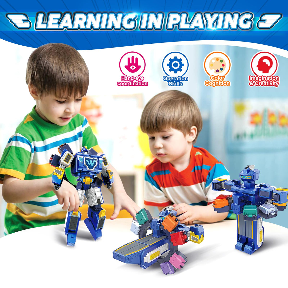 Super Wings transforming toy at world spaceport mode for creative storytelling.