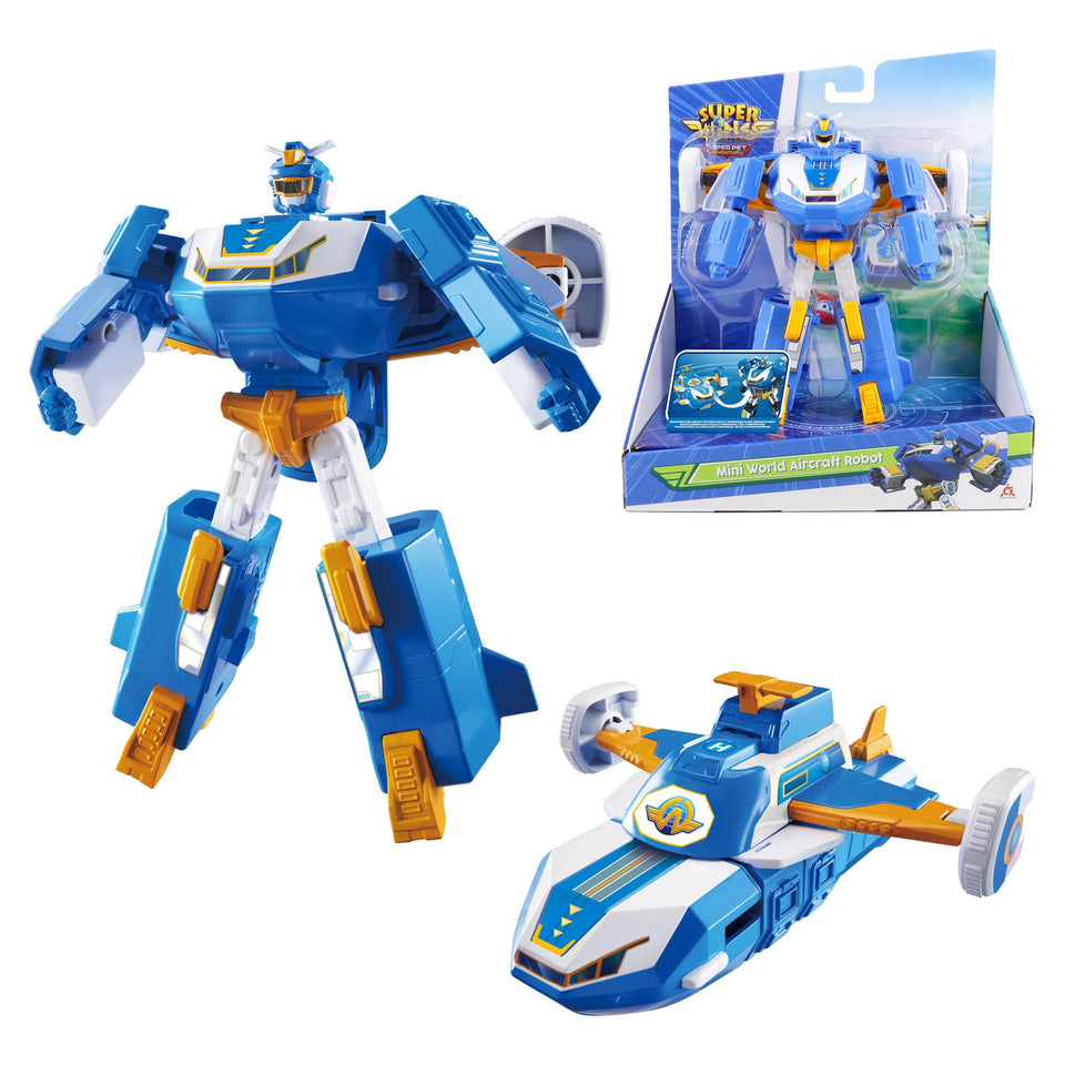 Super Wings World Aircraft transforms into World Robot for imaginative play