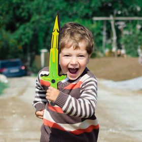Super Z Outlet foam sword Viking design, colorful and lightweight for outdoor adventures.