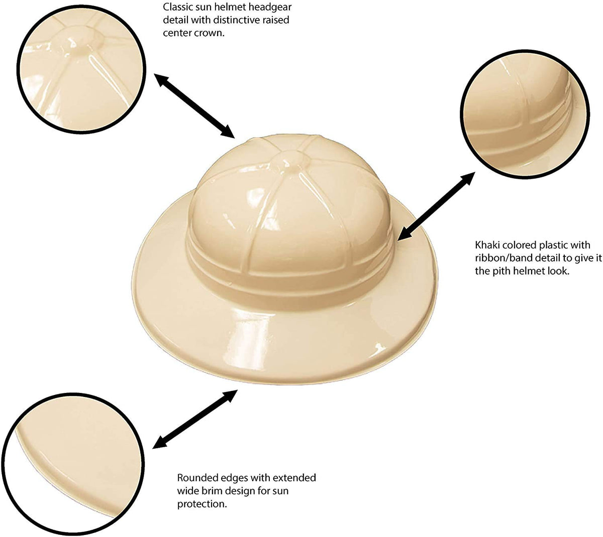 Super Z Outlet safari hat back view emphasizing classic khaki tan style