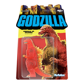 Super7 Blazing Godzilla 1989 front view shows fiery translucent design for desk display